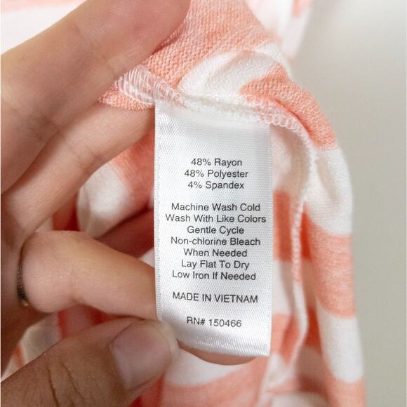 MARKET & SPRUCE Stitch Fix Peach Stripe Alma Short Sleeve Maternity Top Small - Picture 5 of 5